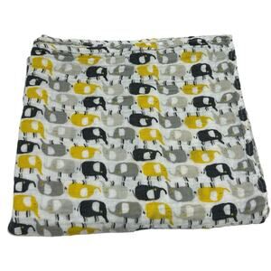 Zutano Muslin Baby Blanket Cotton Gray Yellow Elephant Print